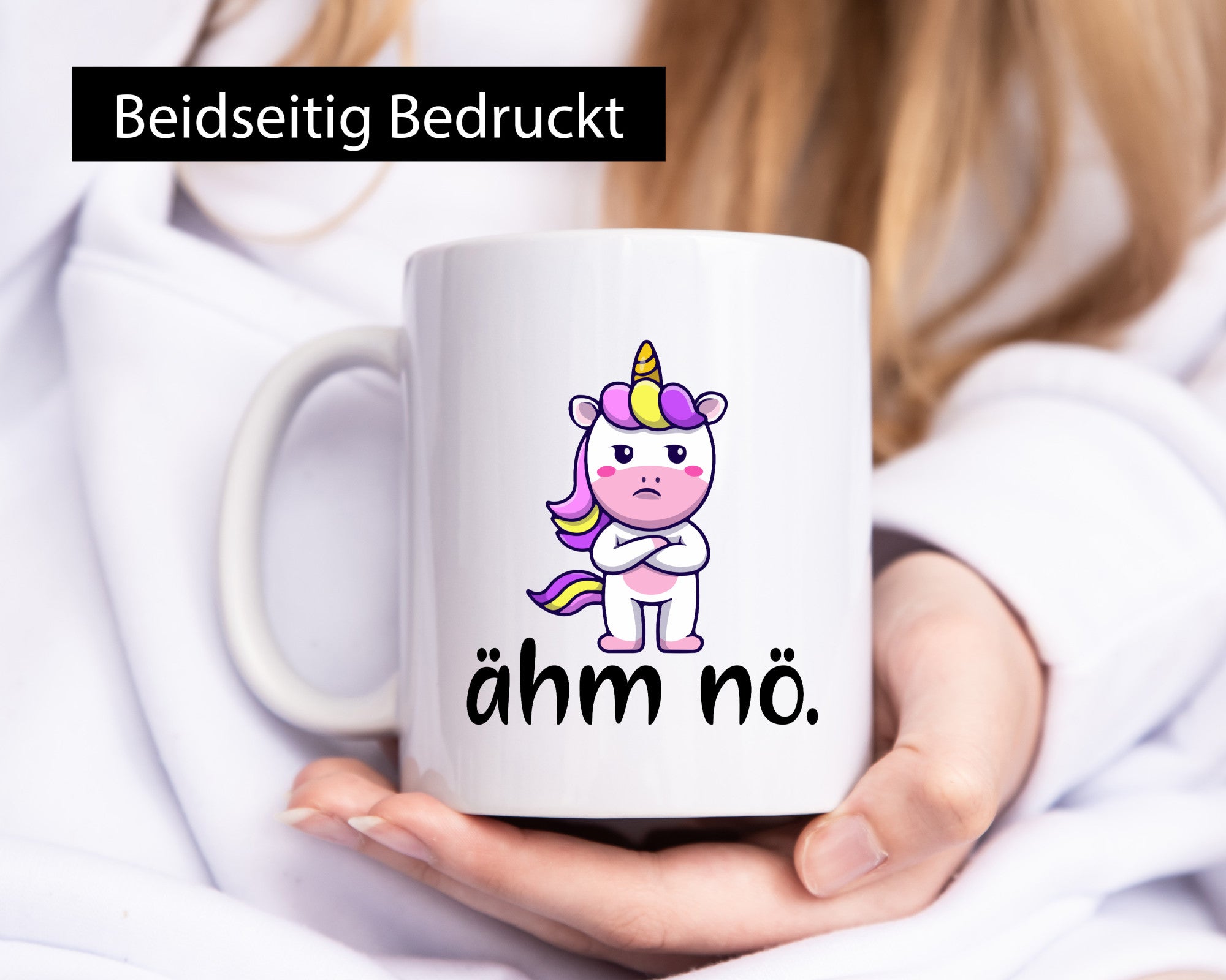 Ähm nö | Einhorn wütendes Geschenkidee Humor Tasse