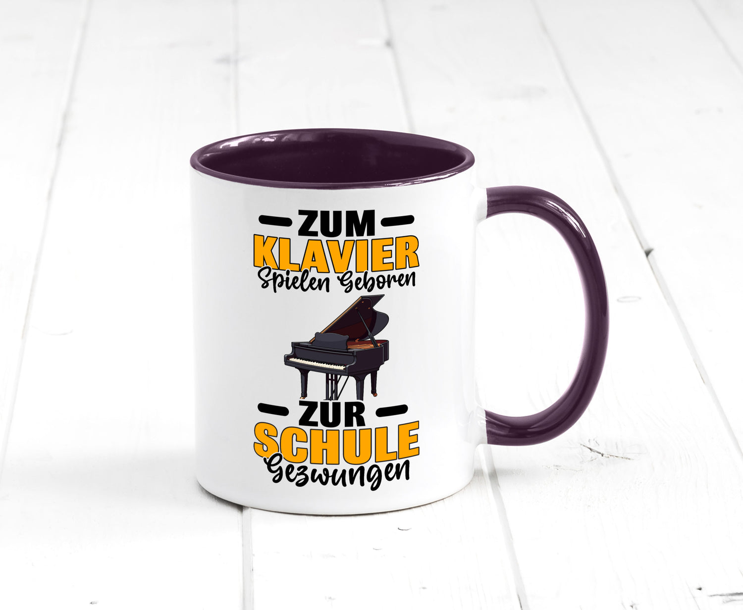Zum Klavier spielen geboren zur Schule gezwungen v2 lustiger Spruch Geschenk