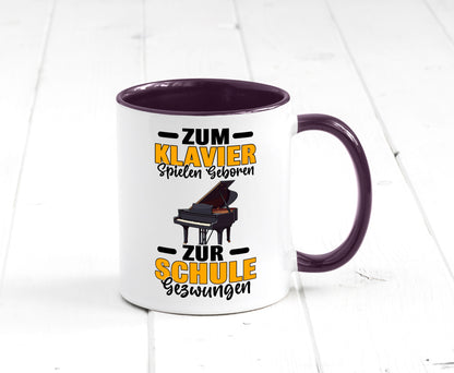 Zum Klavier spielen geboren zur Schule gezwungen v2 lustiger Spruch Geschenk