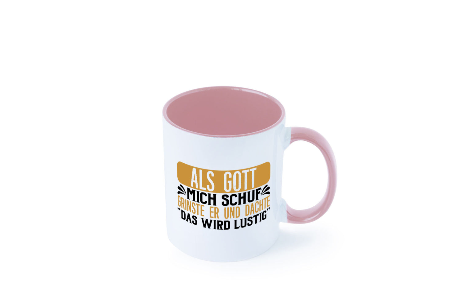 Als Gott mich Schuf Grinste er lustiger Spruch Geschenk Humor Geschenkidee Tasse