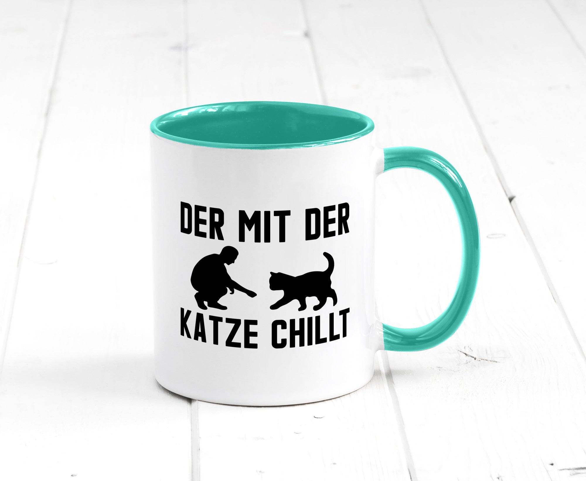 Mit der Katze | Chillen Katzenliebhaber Tierfreund lustiger Spruch Geschenk