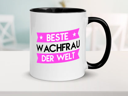 Beste Wachfrau | Wachpersonal Nachtwächter Humor Geschenkidee Tasse