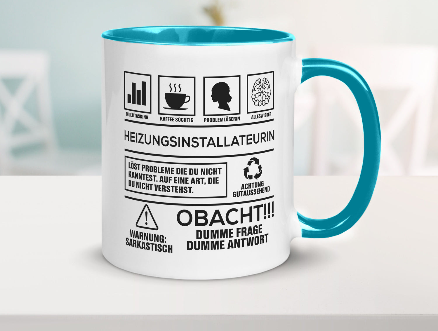 Achtung Probleme Heizungsinstallateurin | Heizung Humor Geschenkidee Tasse