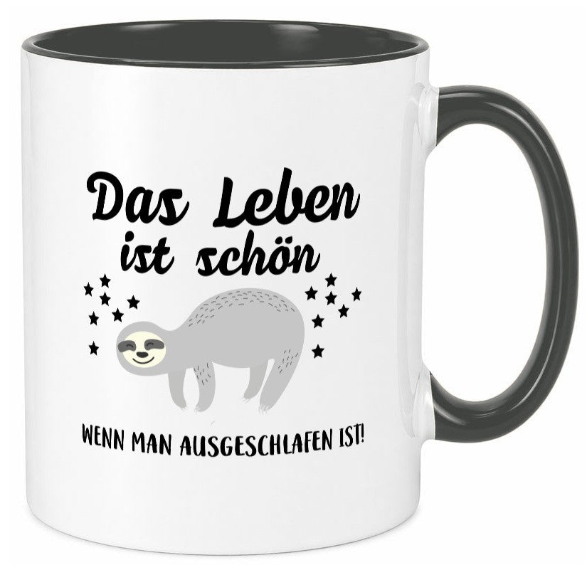 Schön ausgeschlafen | Morgenmuffel Motiv müde Geschenkidee Humor Tasse
