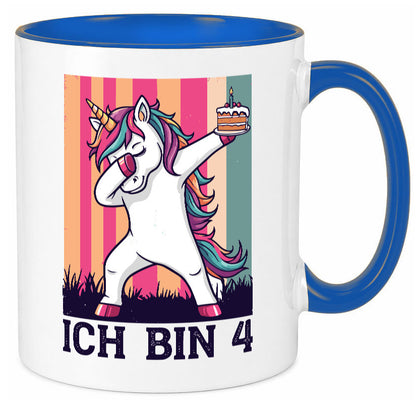 4 Geburtstag | Einhorn Damping Mädchen lustig Geschenkidee Geschenk Tasse