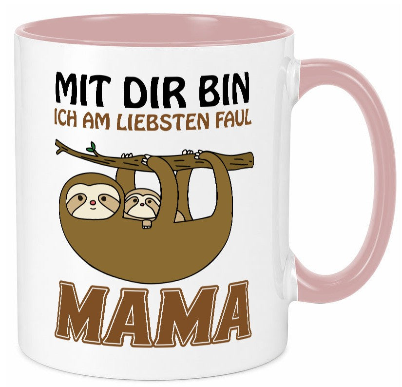Faultiermama lustig Familie Geschenkidee Geschenk Tasse
