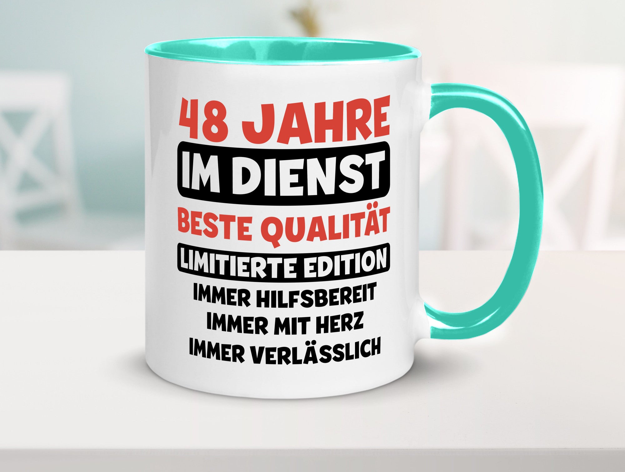 48 Jahre im Dienst | Jubiläum Arbeit v3 Humor Kollegen Büro Geschenkidee Tasse
