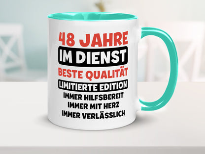 48 Jahre im Dienst | Jubiläum Arbeit v3 Humor Kollegen Büro Geschenkidee Tasse