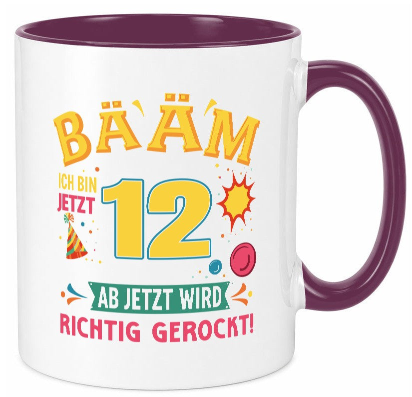 12. Geburtstag | 12 Jahre ab jetzt wird richtig gerockt Geschenk Geschenkidee Tasse