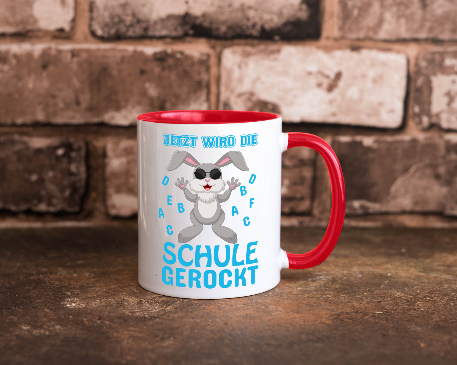 Schule wird gerockt | Schulbeginn Tasse cooler Hase lustiger Spruch Geschenk