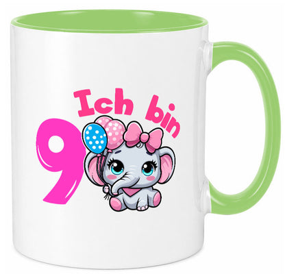 9. Geburtstag | 9 Jahre Elefant Mädchen Geschenk Geschenkidee lustiger Spruch