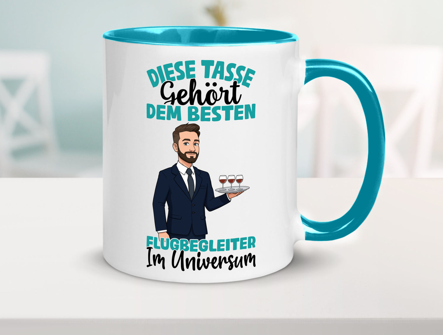 Im Universum: Flugbegleiter | Steward Flughafen Humor Geschenkidee Tasse