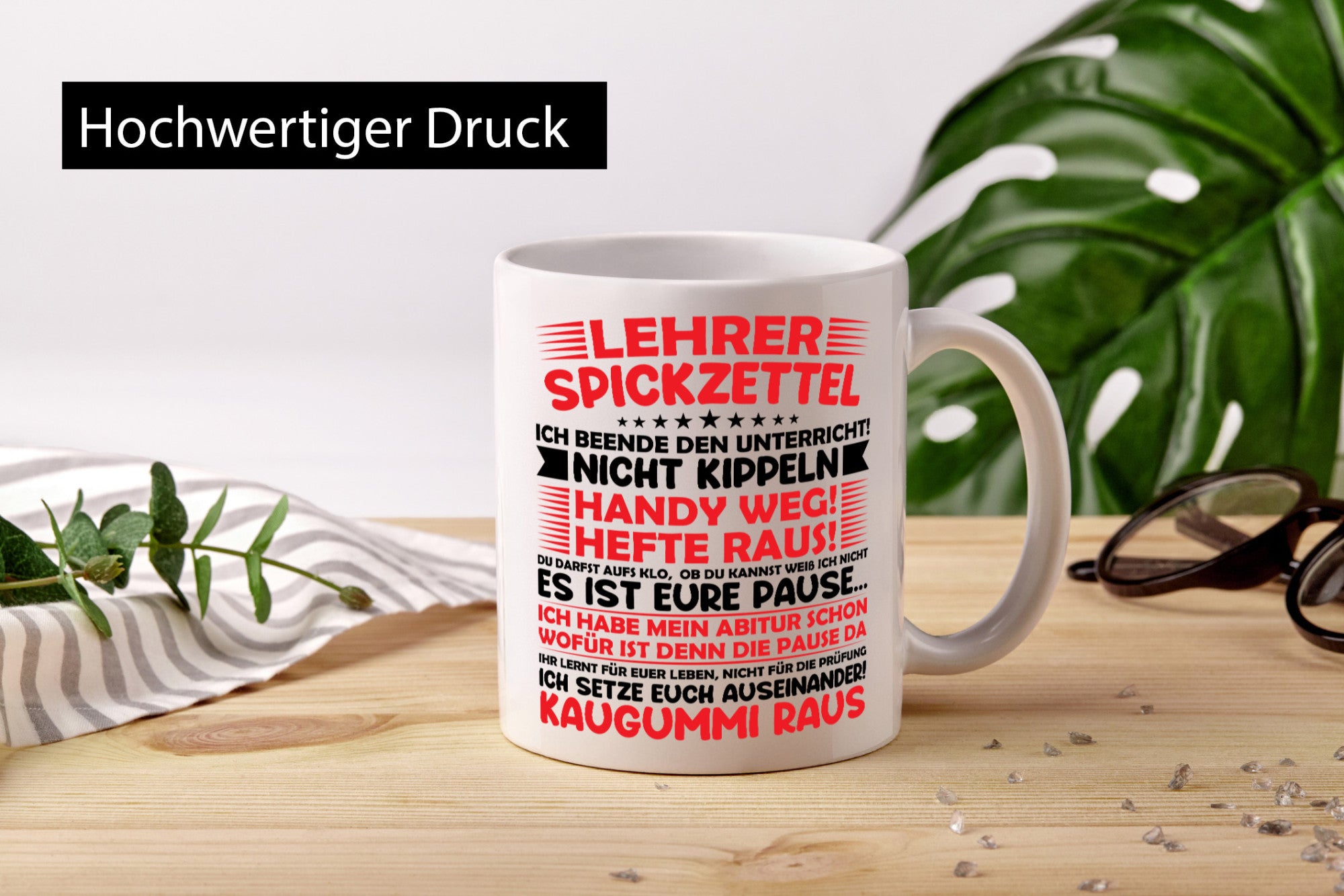 Lehrer Spickzettel | Beruf Tasse lustiger Spruch vl9 lustig Arbeit Kollegen