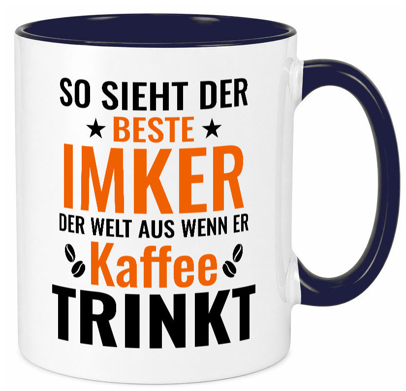 Kaffee trinkt: Imker | Imkerei lustiger Spruch Geschenk Humor Geschenkidee Tasse