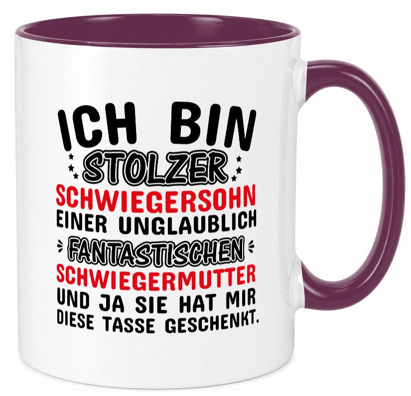 Stolzer Schwiegersohn einer Schwiegermutter Geschenkidee Familie Humor Tasse