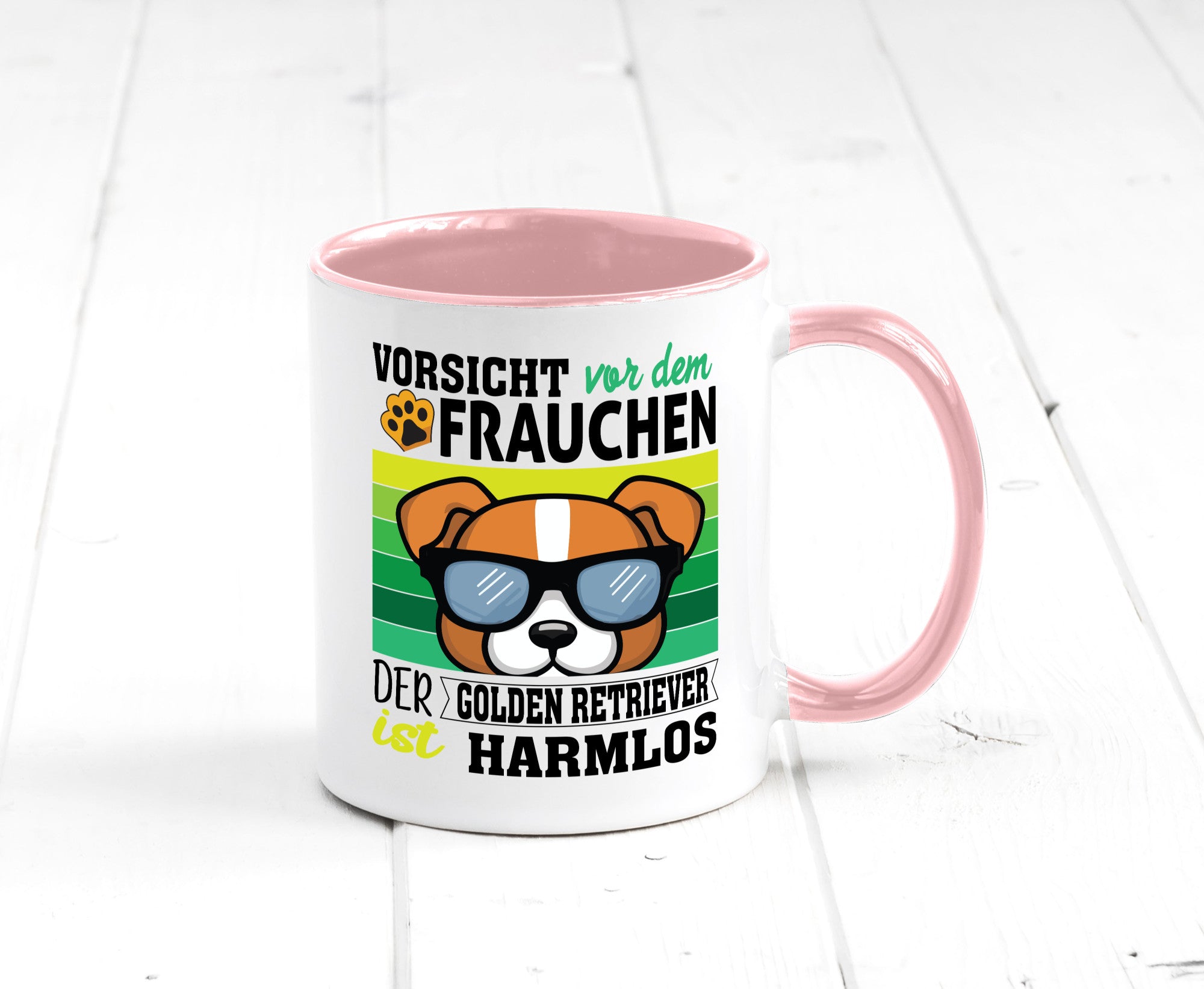 Vorsicht vor dem Frauchen Golden Retriever ist Harmlos lustiger Spruch Geschenk