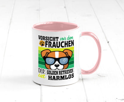 Vorsicht vor dem Frauchen Golden Retriever ist Harmlos lustiger Spruch Geschenk