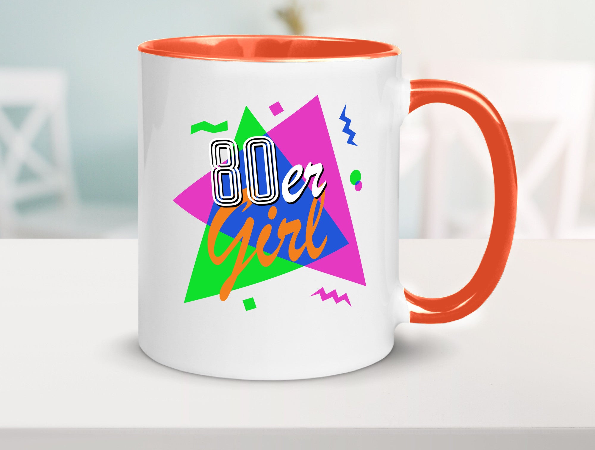 80er Girl - Jahre bunt + verrückt retro Humor Geschenkidee Tasse