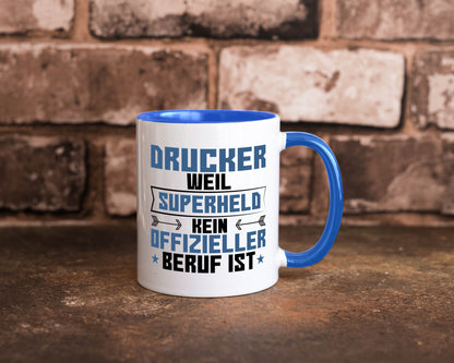 Superheld Drucker | Druckerei Print Medien Humor Geschenkidee Tasse