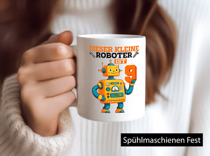 9. Geburtstag | 9 Jahre Roboter Junge lustig Geschenkidee Geschenk Tasse