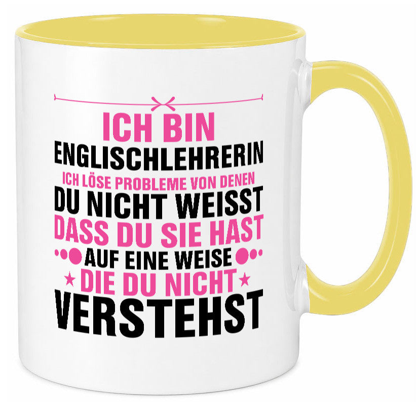 Löse Probleme: Englischlehrerin | Englisch Lehrerin Geschenk Humor Geschenkidee Tasse