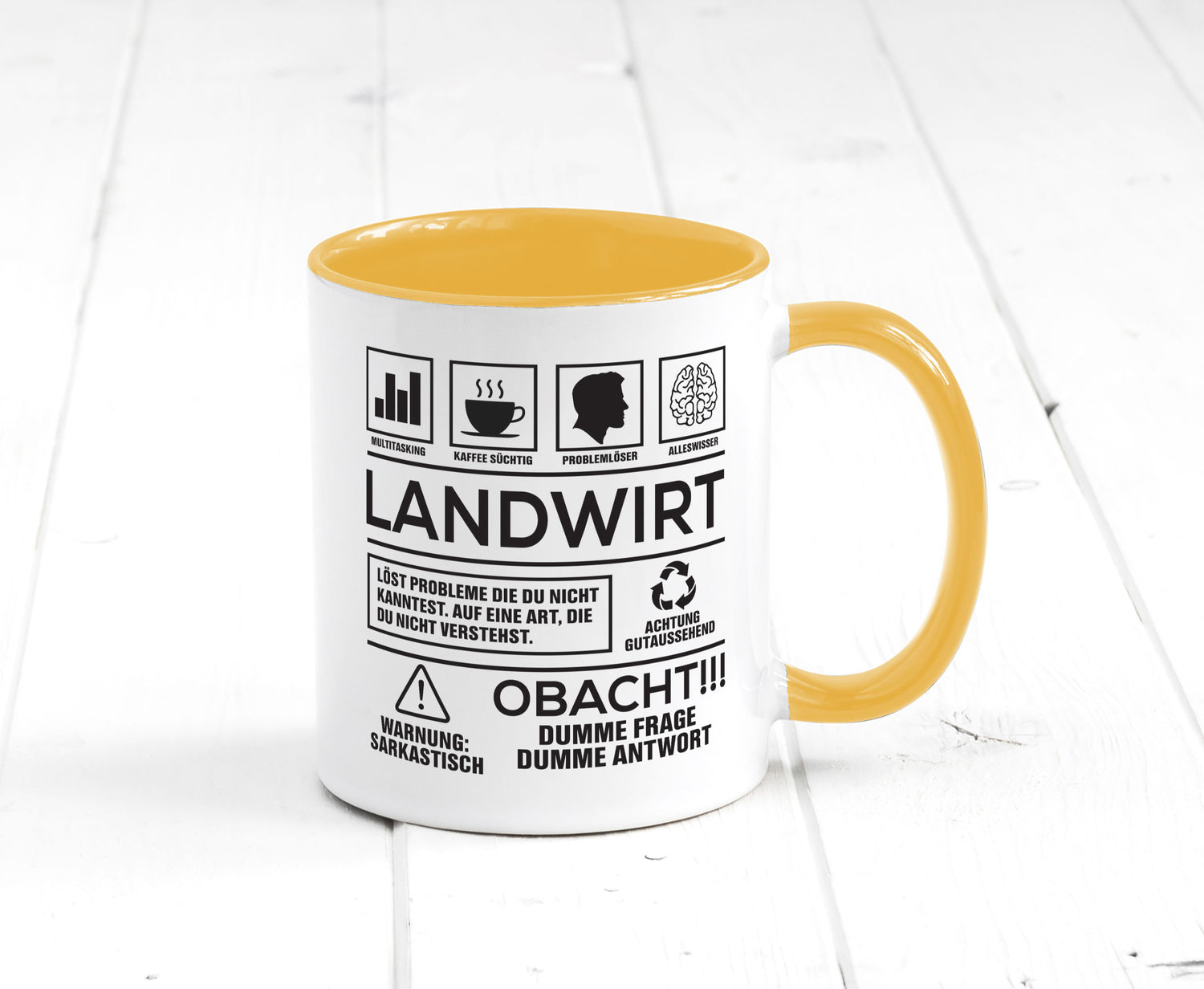 Achtung Probleme Landwirt | Bauer Landwirtschaft Geschenkidee Humor Tasse
