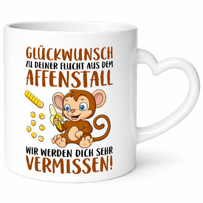 Glückwunsch zur Flucht | Affenstall Arbeitskollegen Geschenk Arbeit Kollegen