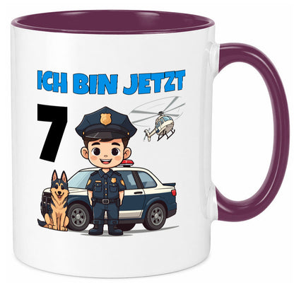 7. Geburtstag | 7 Jahre Polizei Kind Polizeiauto Humor Geschenkidee Tasse