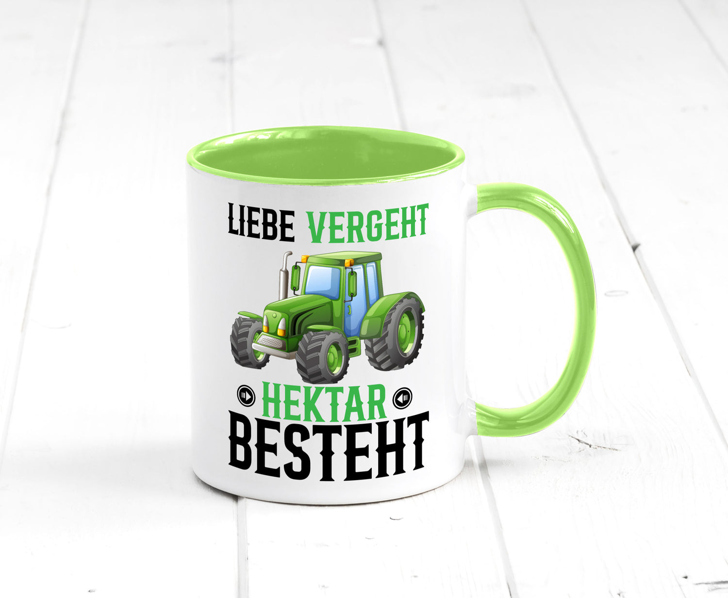 Liebe vergeht Hektar besteht | Traktor Bauer landwirt Humor Geschenkidee Tasse
