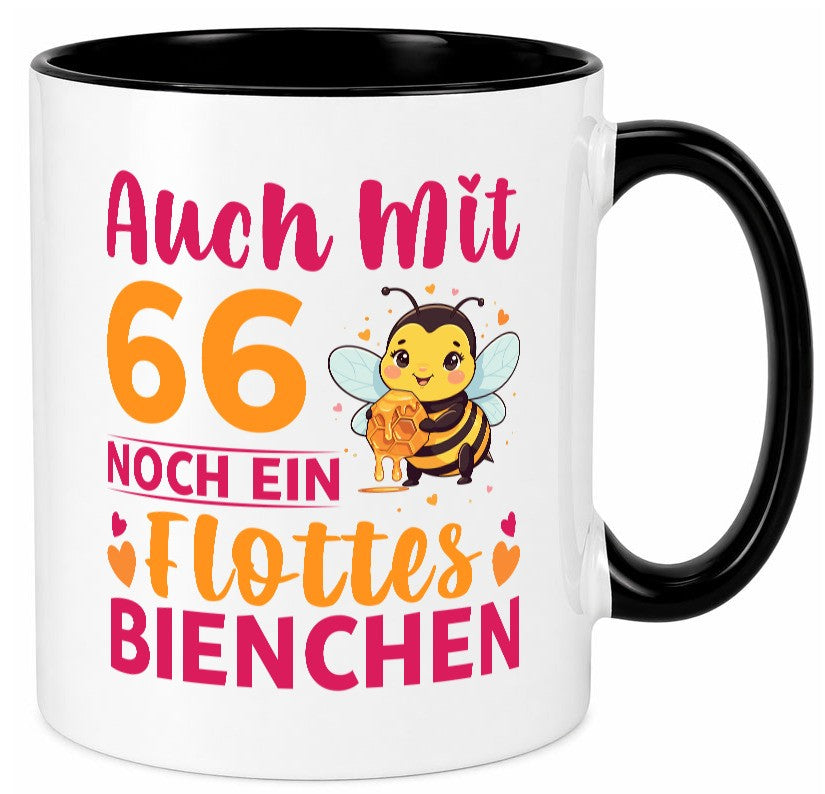 66. Geburtstag | Flottes Bienchen 66 Jahre Humor Geschenkidee Tasse