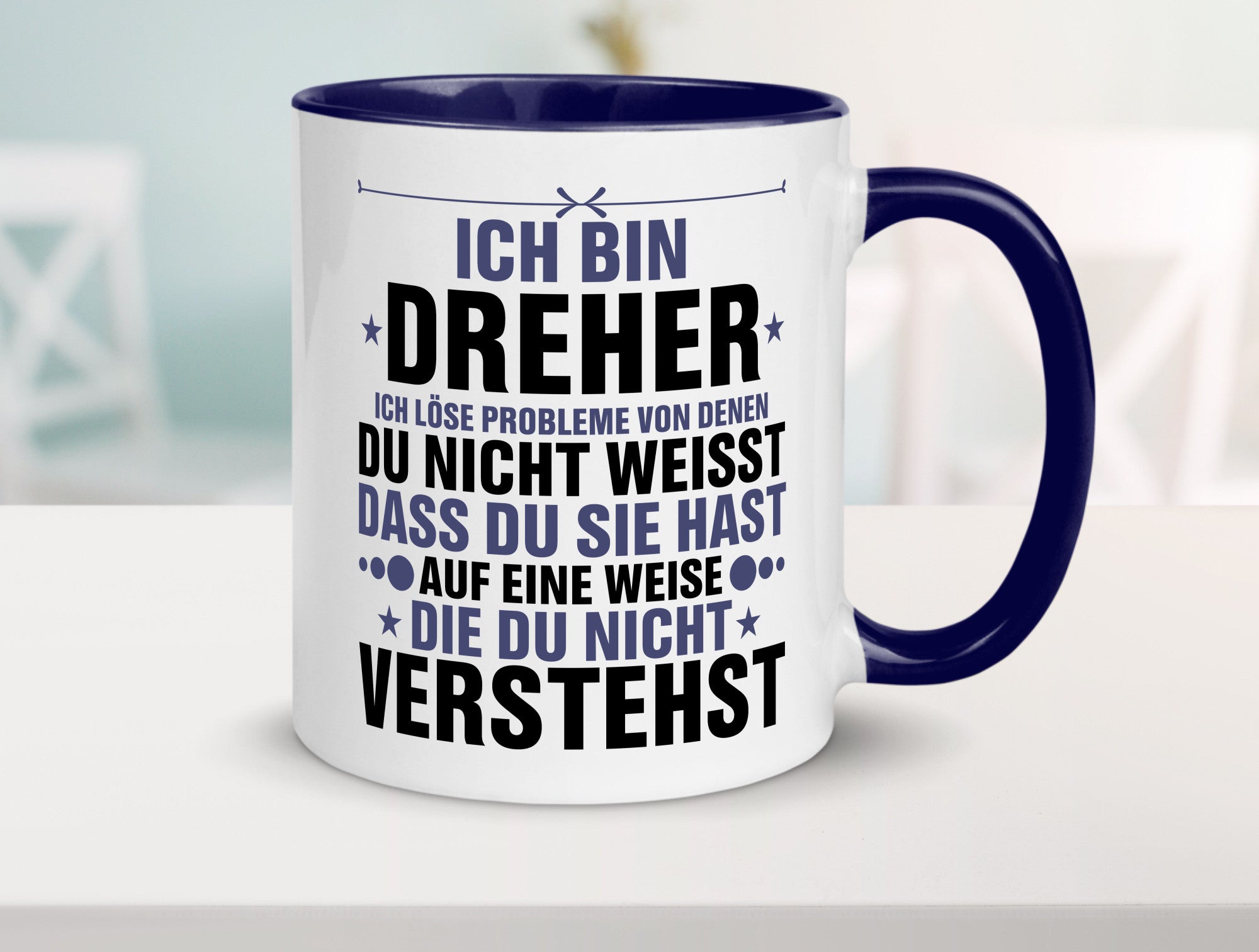 Löse Probleme: Dreher | Fräser lustiger Spruch Geschenk Humor Geschenkidee Tasse