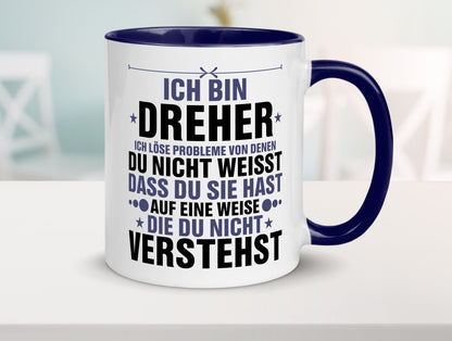 Löse Probleme: Dreher | Fräser lustiger Spruch Geschenk Humor Geschenkidee Tasse