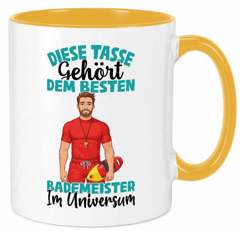 Im Universum: Bademeister | Rettungsschwimmer lustig Humor Geschenkidee Tasse