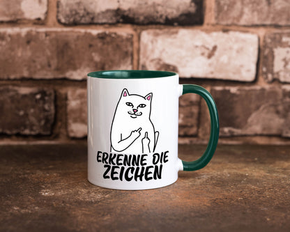 Erkenne die Zeichen | Katze Schatten Mittelfinger Geschenk Tierliebhaber Humor