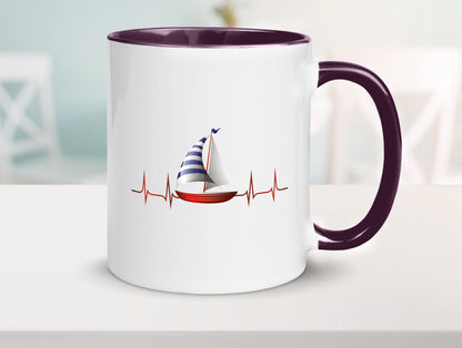 Segelboot Herzschlag | Segler segeln Boot Kapitän Geschenk Humor Geschenkidee