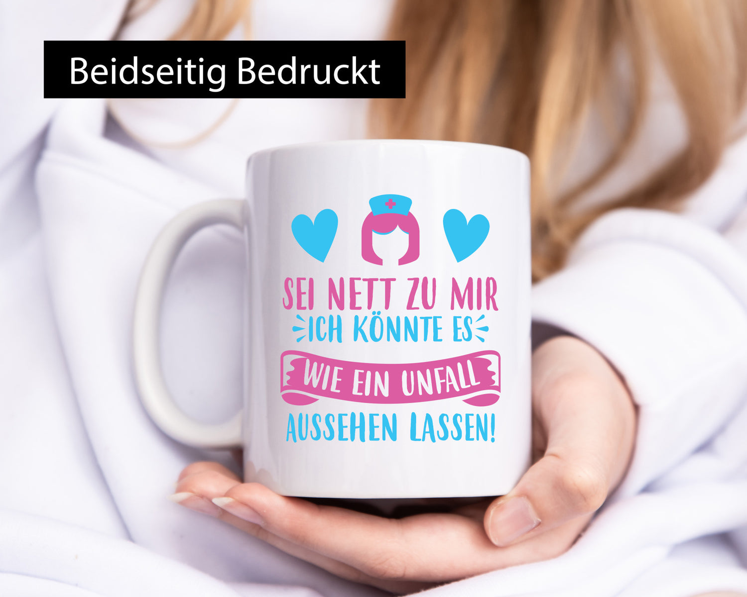 Sei nett, könnte wie ein Unfall aussehen | Kopf lustiger Spruch Geschenk Humor
