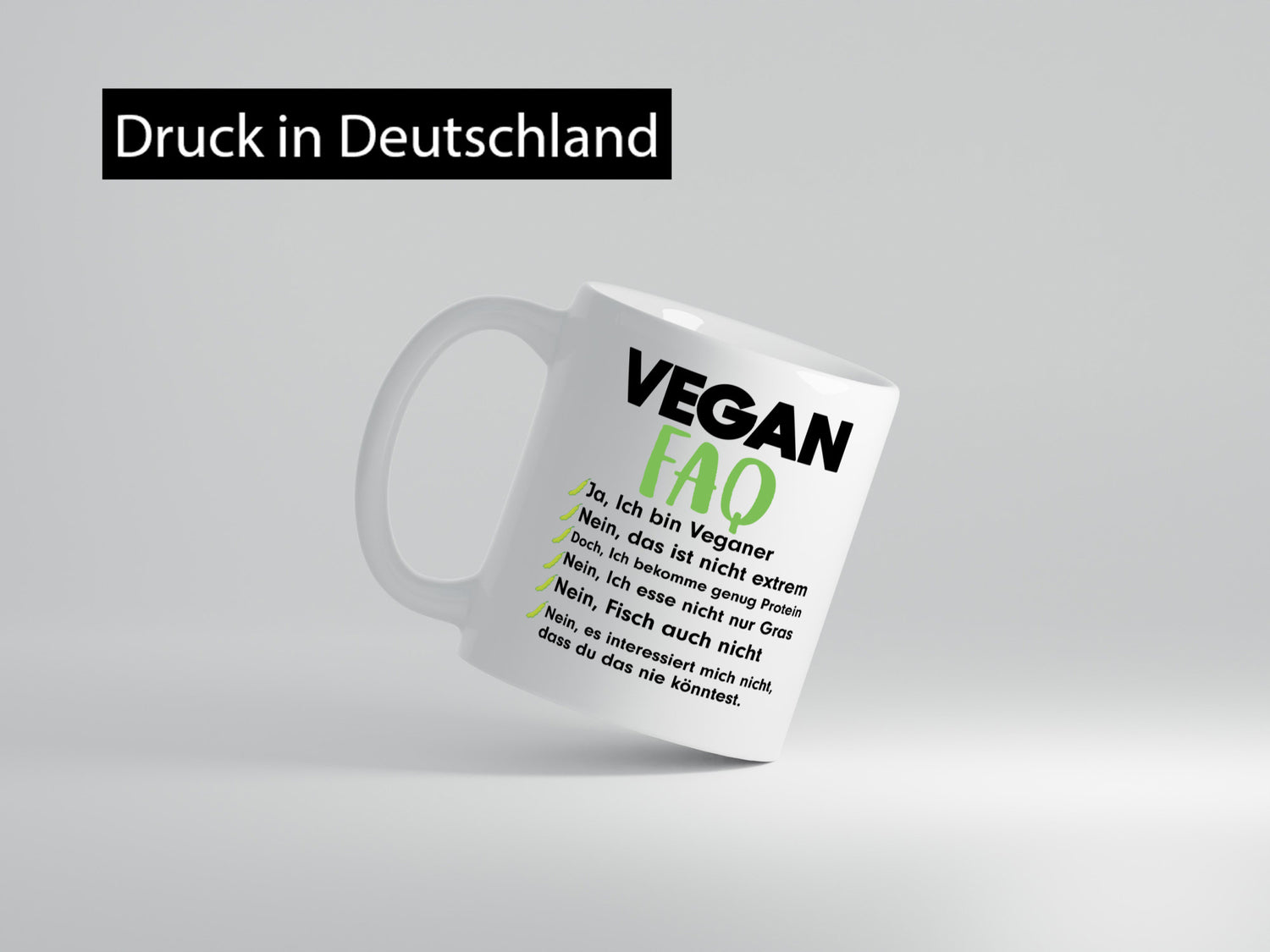 Vegan FAQ | Veganer Lifestyle Ich liebe Humor Geschenkidee Tasse