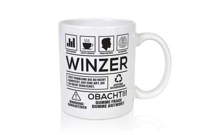 Achtung Probleme Winzer | Weinbauer Wein Geschenkidee Humor Tasse