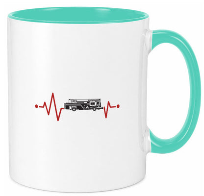 Herzschlag | Feuerwehrfahrzeug Feuerwehr Humor Geschenkidee Tasse
