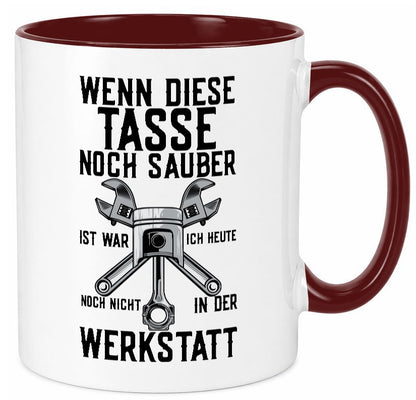 Werkstatt | KFZ Mechaniker Auto Werkzeug Zahnrad lustiger Spruch Geschenk Humor Tasse