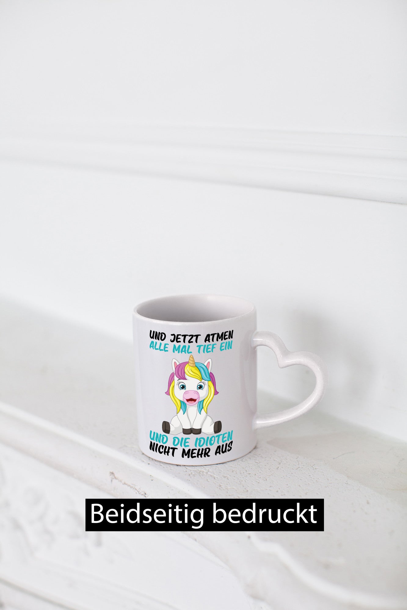 Alle tief einatmen | Idioten Einhorn lustiger Spruch Geschenkidee Humor Tasse