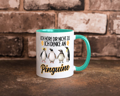 Ich denke an Pinguine Geschenkidee Humor Tasse