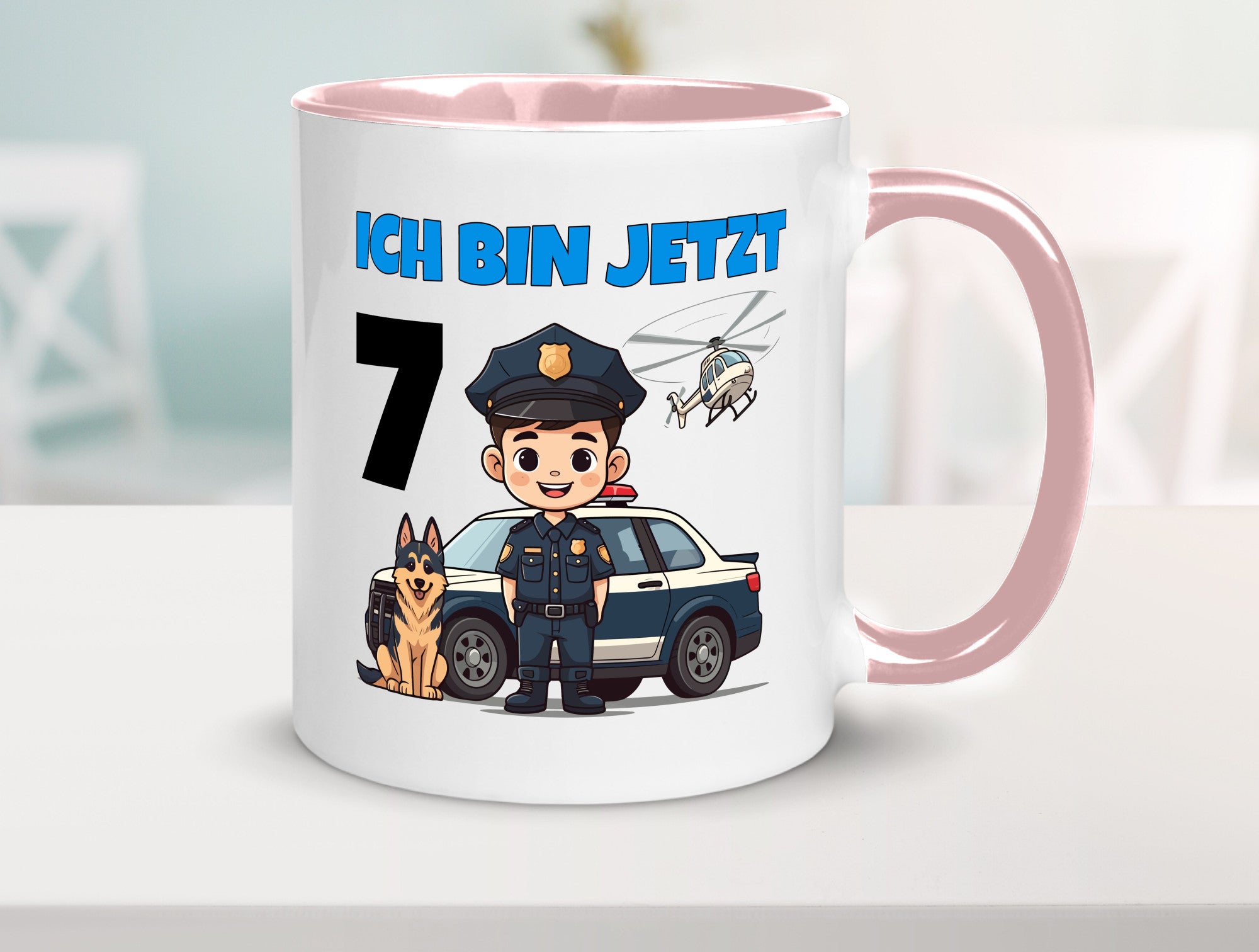 7. Geburtstag | 7 Jahre Polizei Kind Polizeiauto Humor Geschenkidee Tasse