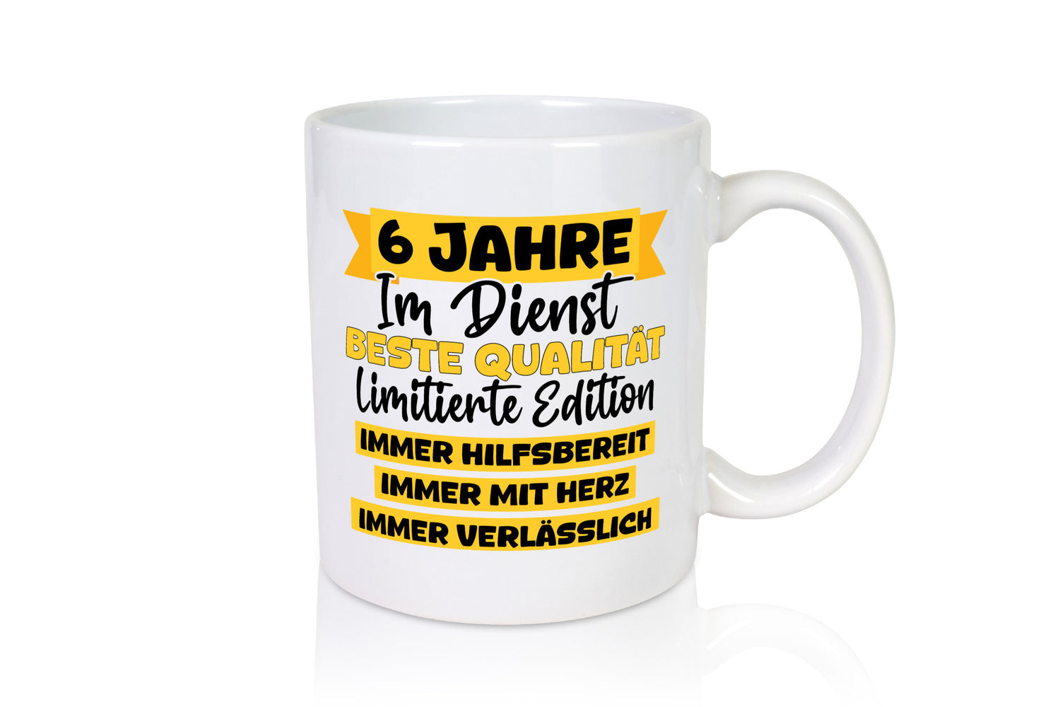 6 Jahre im Dienst | Jubiläum Arbeit v8 Geschenkidee Kollegen Büro Humor Tasse