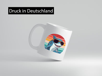 Retro Hai | in Sonnebrille Sunset v2 lustiger Spruch Geschenk Humor