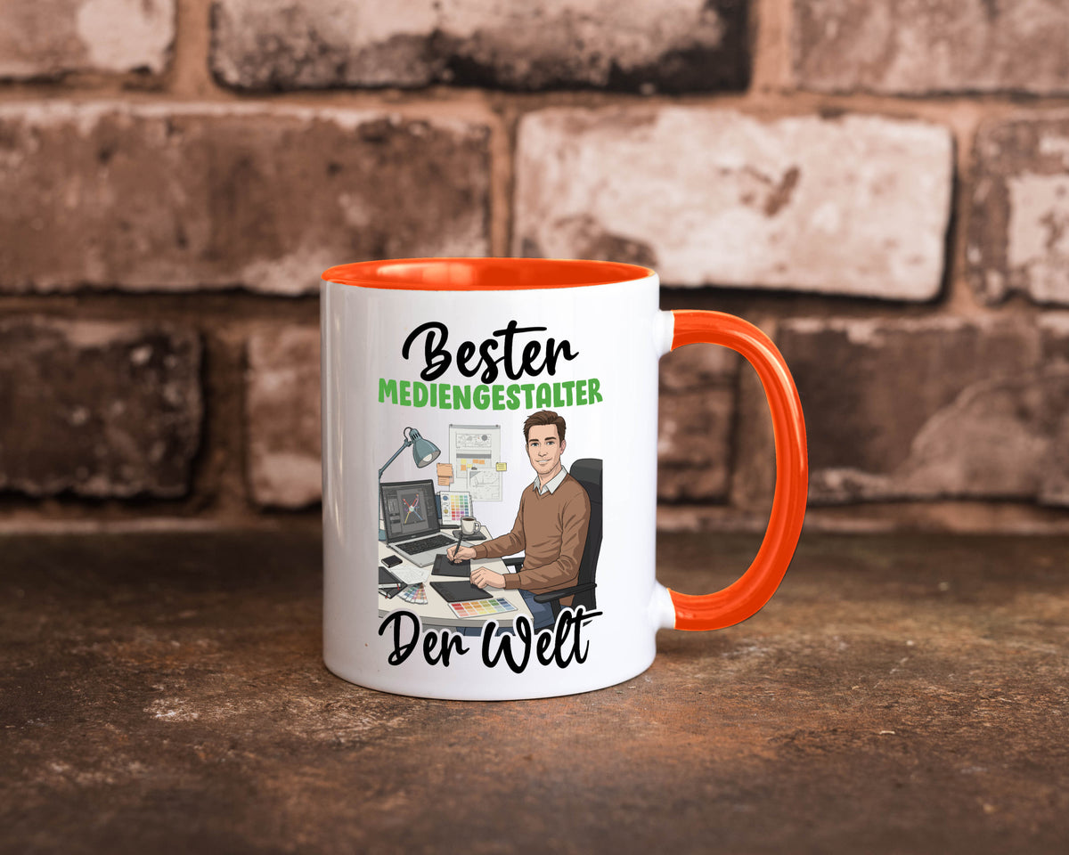 Bester Mediengestalter | Medien v2 Geschenk Humor Geschenkidee lustiger Spruch Tasse