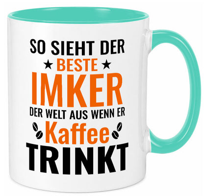Kaffee trinkt: Imker | Imkerei lustiger Spruch Geschenk Humor Geschenkidee Tasse