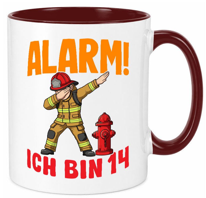 14. Geburtstag | 14 Jahre Feuerwehr Junge lustiger Spruch Geschenk Geschenkidee Tasse