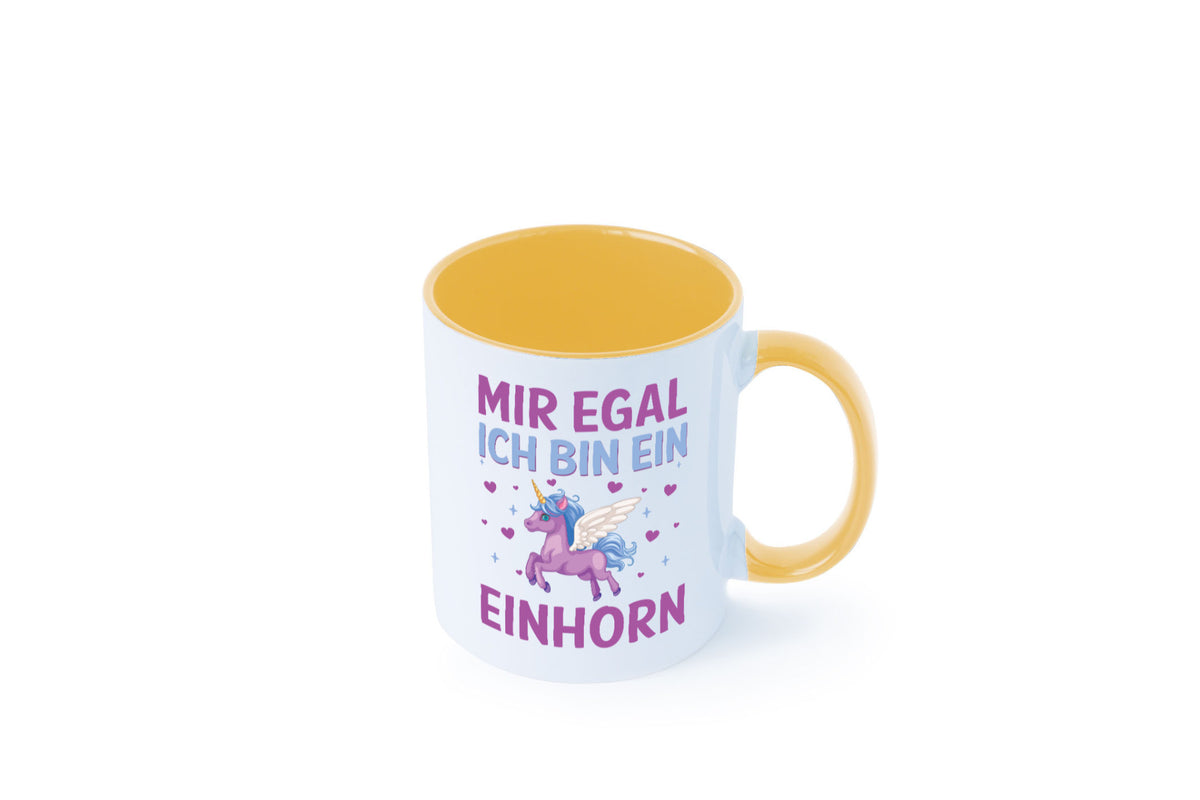 Mir egal, ich bin ein Einhorn| Herzen Geschenkidee Humor Tasse