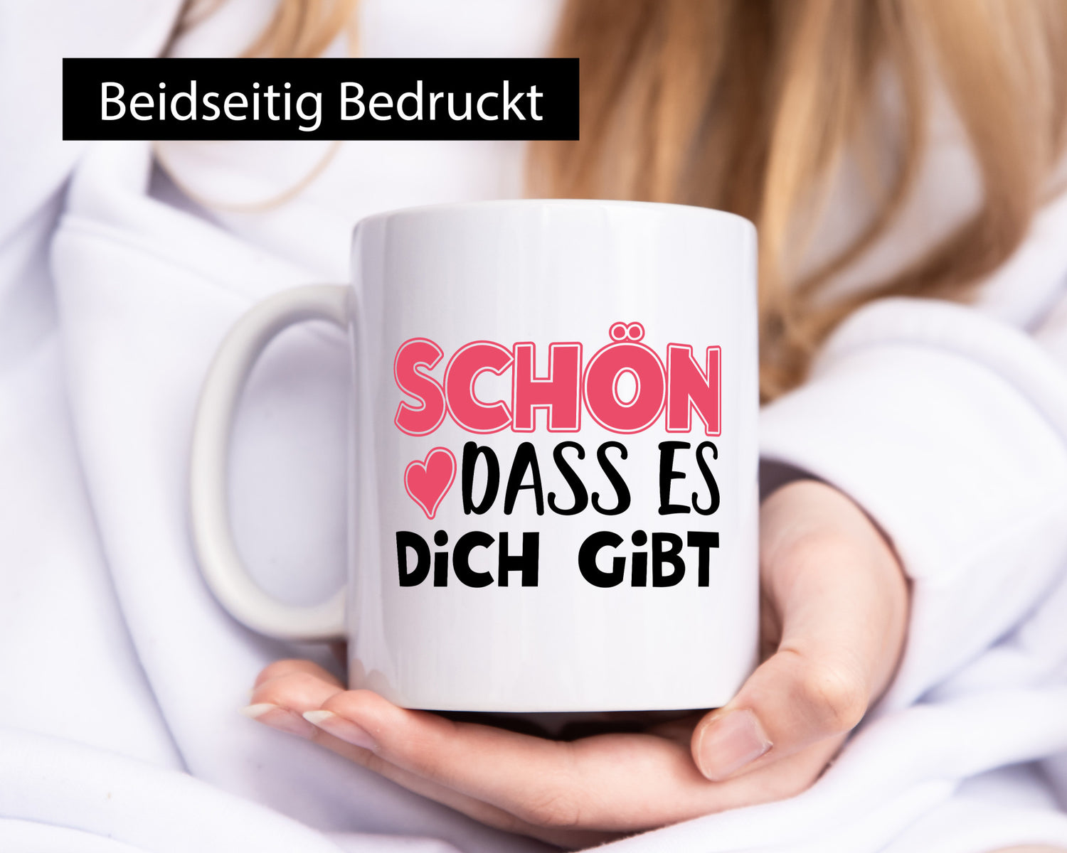 Schön dass es dich gibt | Herz Tasse Freundschaft lustig Humor Geschenkidee